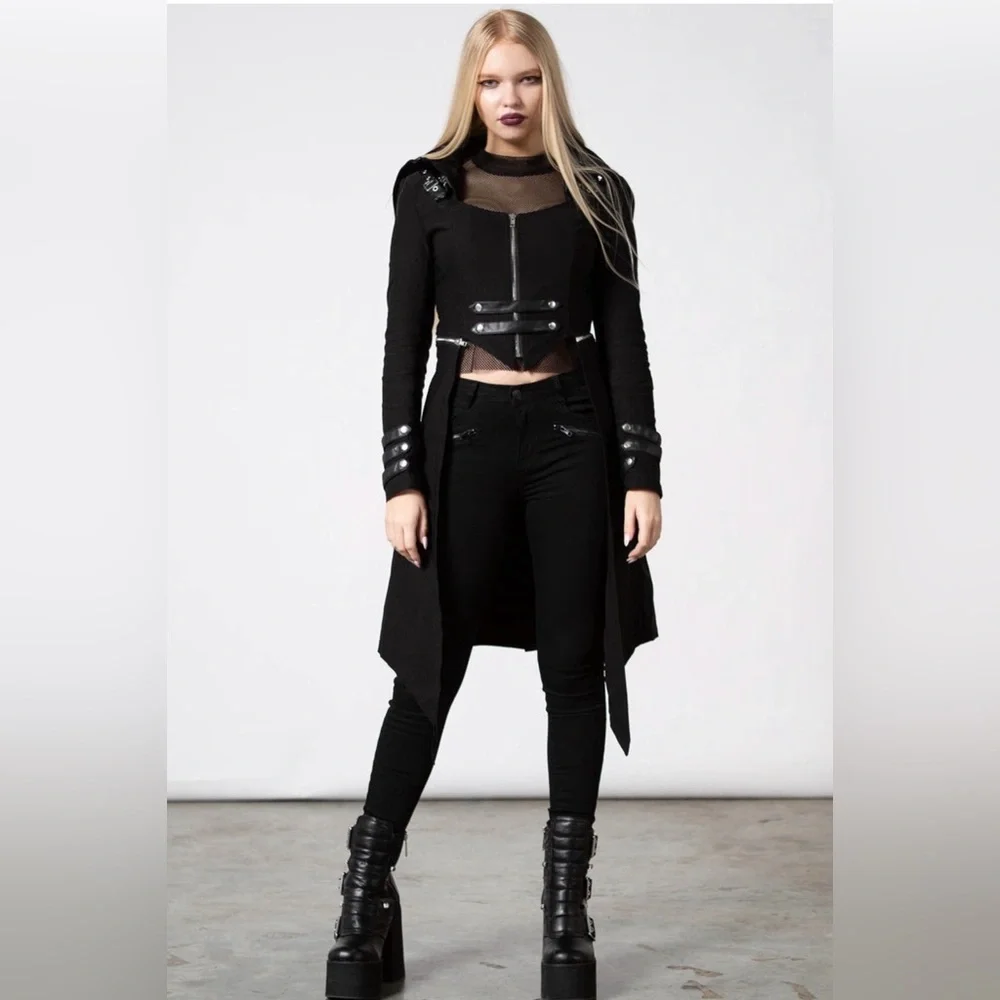 NWT Killstar The Watcher Coat Jacket Black Size XXL - Picture 3 of 16